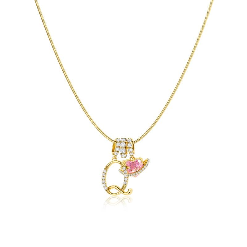 3-Layering Initial A-Z Letter Pendant Necklaces