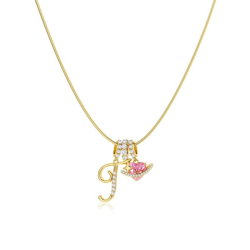 3-Layering Initial A-Z Letter Pendant Necklaces