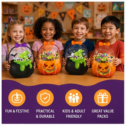 🔥Halloween Treat Bags – 10/30/50PCS Party Packs 🎃