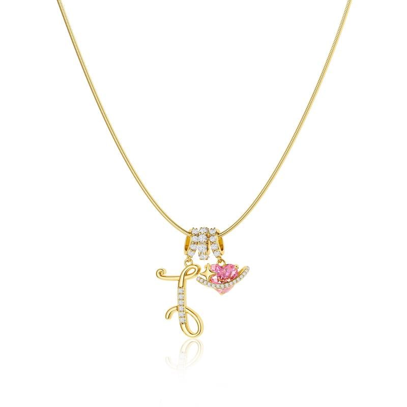 3-Layering Initial A-Z Letter Pendant Necklaces