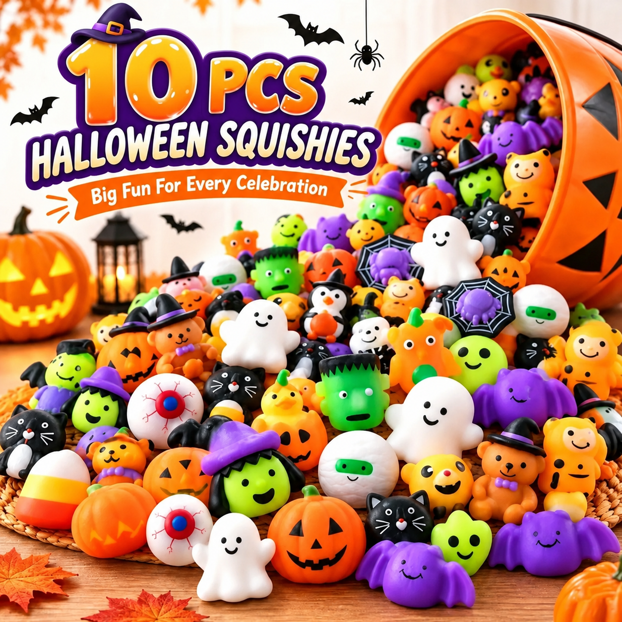 🎃 10PCS Halloween Mochi Squishy Toys