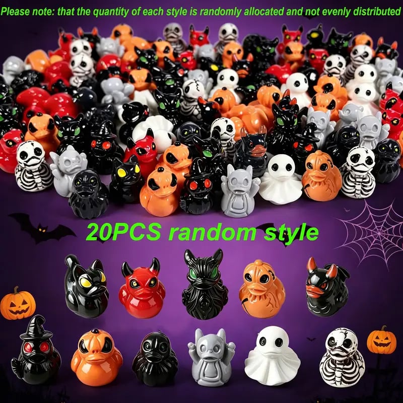 🎃Mini Devil Ghost Skull Resin Ducks-Cute Spooky Desktop Decor