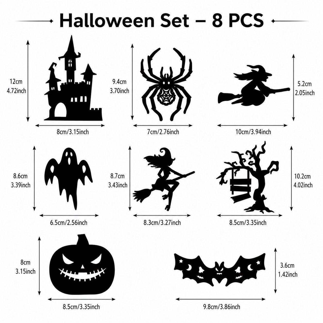 🎃 8PCS Halloween Glow-in-the-Dark Wall Stickers
