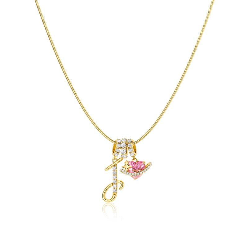 3-Layering Initial A-Z Letter Pendant Necklaces