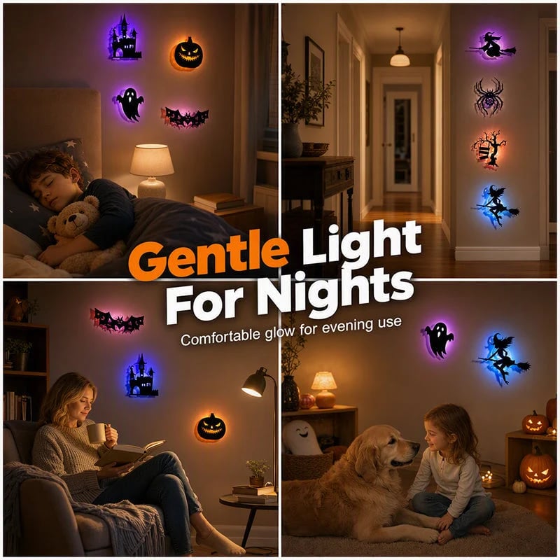 🎃 8PCS Halloween Glow-in-the-Dark Wall Stickers