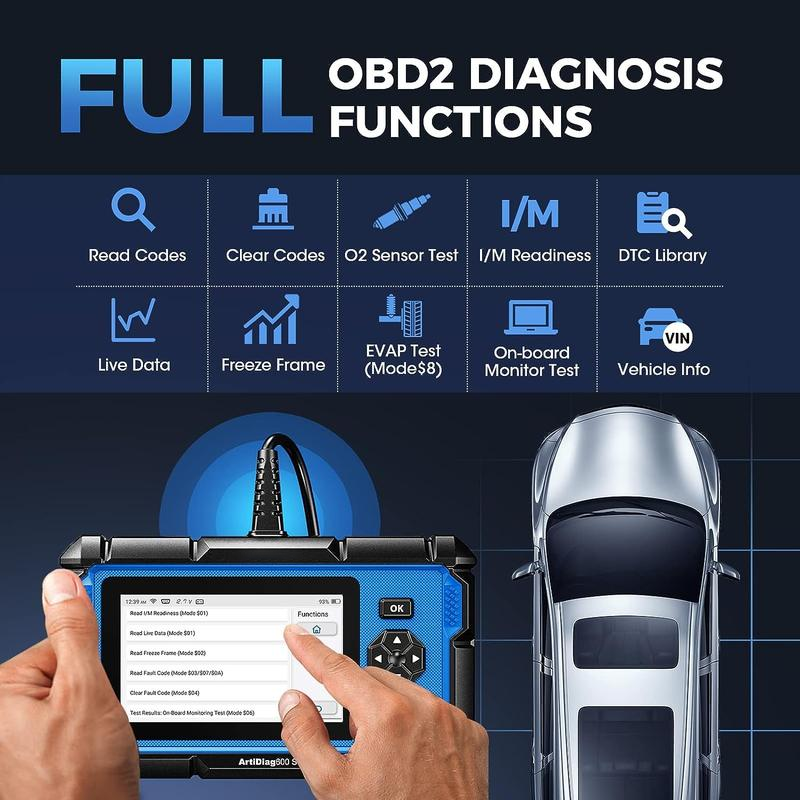 Escáner de diagnóstico automotriz AD600S OBD2 para ABS/SRS/Transmisión/Motor, 9 funciones de reinicio, actualizaciones gratuitas de por vida.