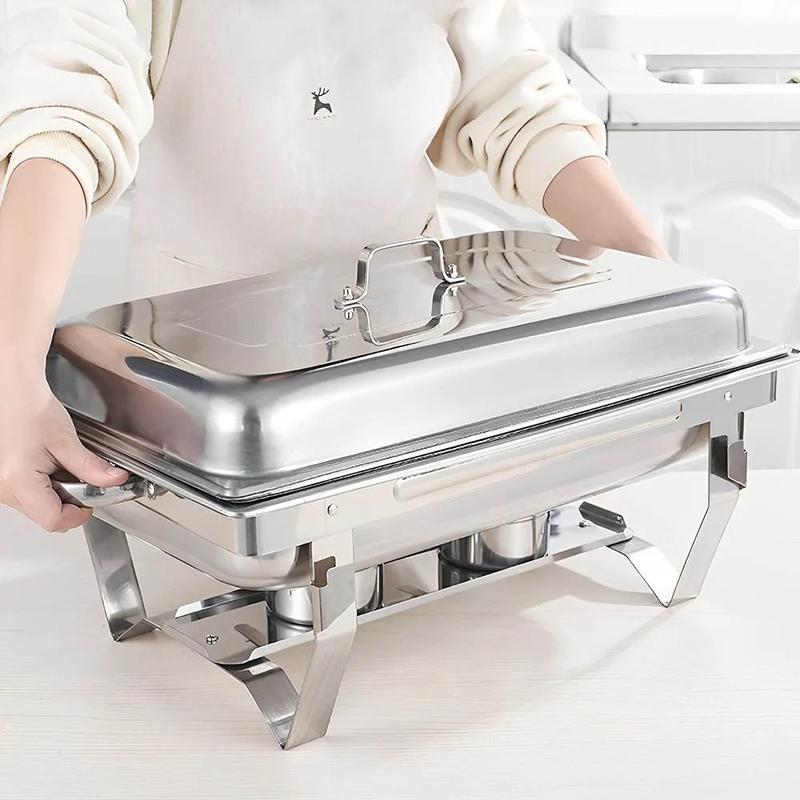 Bufetera 3 Espacios De Acero Inoxidable Para Chef Comedor 9l