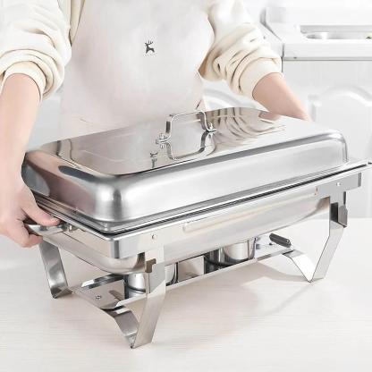 Bufetera 3 Espacios De Acero Inoxidable Para Chef Comedor 9l