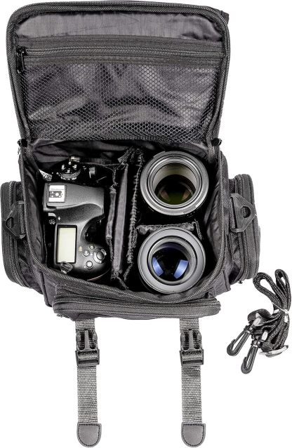 Cámara Canon EOS 4000D con Lente EF-S 18-55mm f/3.5-5.6 III y Accesorios Profesionales: Batería de Repuesto LPE10, Flash Esclavo, Bolsa Grande para Dispositivos en Negro