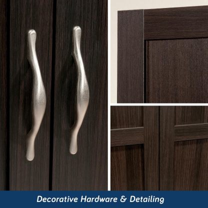 Sauder - Armarios de Almacenamiento Diversos para despensa, Longitud: 75,2 cm x Ancho: 40,9 cm x Alto: 180,6 cm, Acabado de Roble Highland