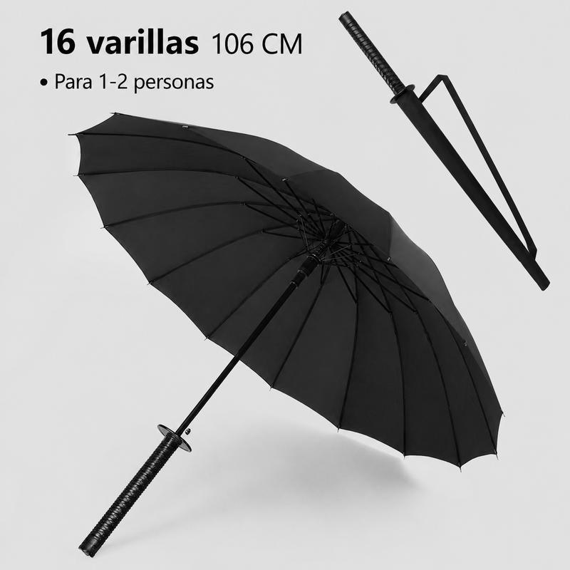 [Apto tanto para días soleados como lluviosos] Juego de paraguas de dos piezas estilo espada samurái SamuraiBlade — 106 cm, resistente al viento y de secado rápido
