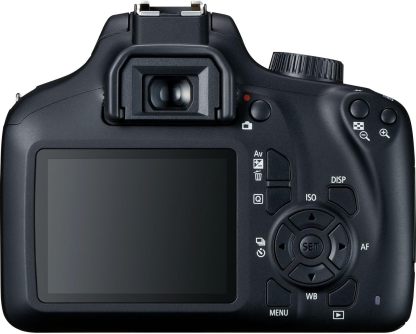Cámara Canon EOS 4000D con Lente EF-S 18-55mm f/3.5-5.6 III y Accesorios Profesionales: Batería de Repuesto LPE10, Flash Esclavo, Bolsa Grande para Dispositivos en Negro
