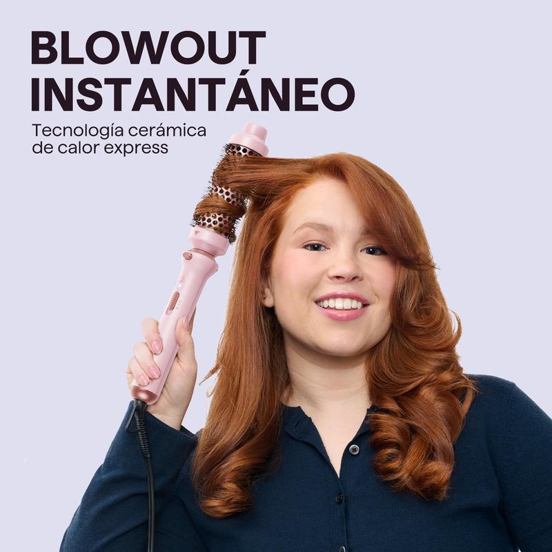 Wavytalk Multi Curl, 5 en 1 Ceramic Curling Wand, rizador de pelo de calentamiento rápido de 1/2 a 1 1/2 pulgadas y cepillo térmico, rizador de pelo de doble voltaje