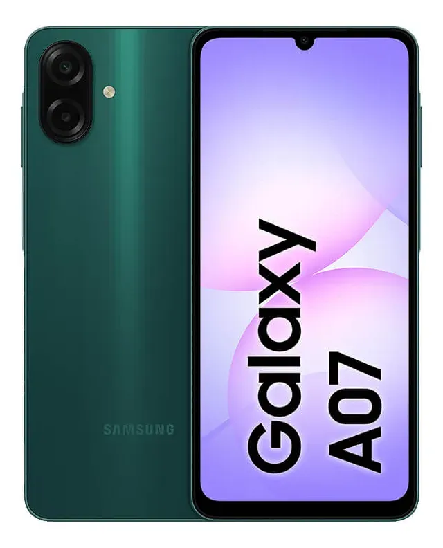 Samsung Galaxy A07 128 GB, teléfono celular de 4 GB, cámara de 50 MP, pantalla 6.7, protección IP54, procesador de 6 nm, violeta