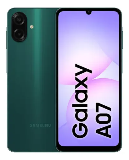 Samsung Galaxy A07 128 GB, teléfono celular de 4 GB, cámara de 50 MP, pantalla 6.7, protección IP54, procesador de 6 nm, violeta
