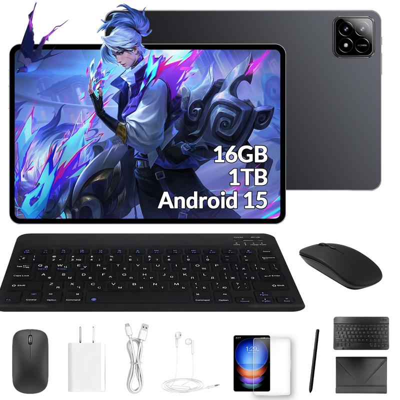 Pad 7s con Android 15, 16GB RAM, 1TB ROM, Pantalla HD 11\", Batería 8800mAh, Doble SIM, GPS, Wi-Fi 7, Accesorios Incluidos, Ideal para Estudio y Entretenimiento