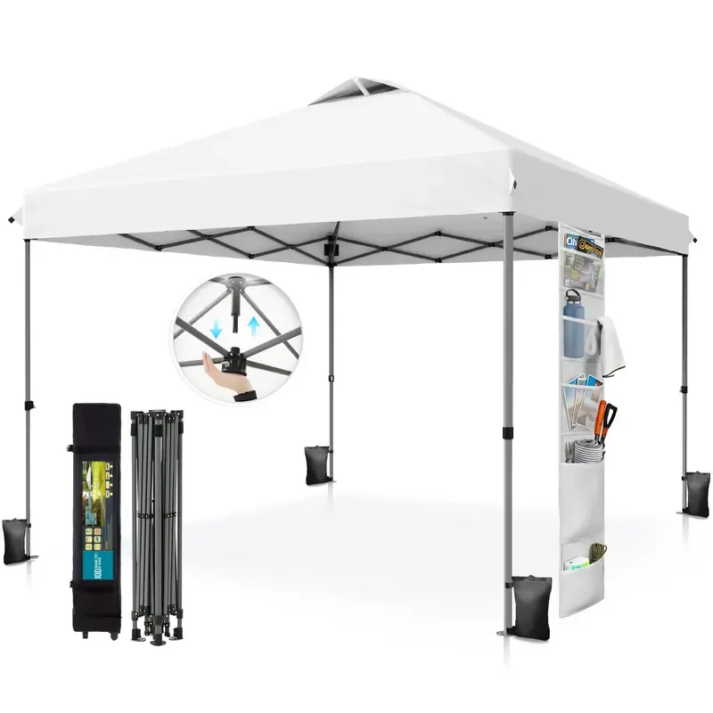 [Impermeable y resistente a los rayos UV] Carpa plegable PHIVILLA de 3,6x3,6 m, carpa portátil instantánea para exteriores, cenador para exteriores con cierre de un solo botón y bolsa con ruedas.