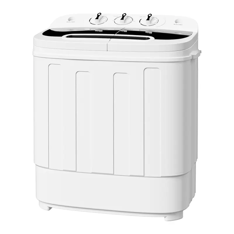 Lavadora portátil de doble tina con escurridor y secadora centrífuga Segawe - Motor silencioso, unidad con cable ligera, tamaño compacto, enchufe estándar, ideal para apartamentos, residencias estudiantiles y condominios (6 kg/4,5 kg/4 kg con un solo cubo