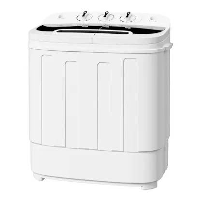 Lavadora portátil de doble tina con escurridor y secadora centrífuga Segawe - Motor silencioso, unidad con cable ligera, tamaño compacto, enchufe estándar, ideal para apartamentos, residencias estudiantiles y condominios (6 kg/4,5 kg/4 kg con un solo cubo
