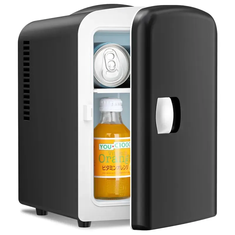 Refrigerador compacto Antarctic Star, mini refrigerador portátil, capacidad de 4 litros/6 latas de 355 ml, refrigerador pequeño portátil para cosméticos, cuidado de la piel y alimentos, ideal para el dormitorio, el coche, la oficina y la residencia estudi
