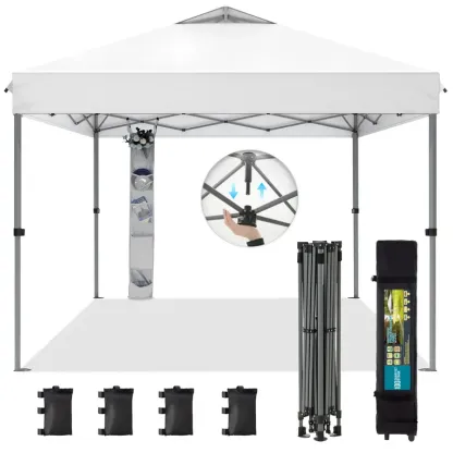 [Impermeable y resistente a los rayos UV] Carpa plegable PHIVILLA de 3,6x3,6 m, carpa portátil instantánea para exteriores, cenador para exteriores con cierre de un solo botón y bolsa con ruedas.