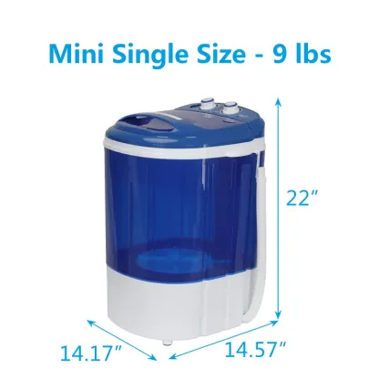 Lavadora portátil de doble tina con escurridor y secadora centrífuga Segawe - Motor silencioso, unidad con cable ligera, tamaño compacto, enchufe estándar, ideal para apartamentos, residencias estudiantiles y condominios (6 kg/4,5 kg/4 kg con un solo cubo