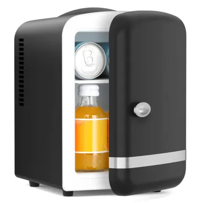 Refrigerador compacto Antarctic Star, mini refrigerador portátil, capacidad de 4 litros/6 latas de 355 ml, refrigerador pequeño portátil para cosméticos, cuidado de la piel y alimentos, ideal para el dormitorio, el coche, la oficina y la residencia estudi
