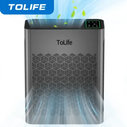 Purificador de aire ToLife TZ-K2 para habitaciones grandes (hasta 99 m²). Indicador de partículas PM 2.5, modo automático, temporizador, filtro HEPA: ¡elimina humo, polen y caspa de mascotas!