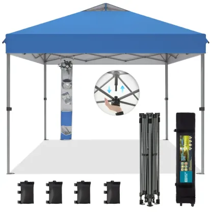 [Impermeable y resistente a los rayos UV] Carpa plegable PHIVILLA de 3,6x3,6 m, carpa portátil instantánea para exteriores, cenador para exteriores con cierre de un solo botón y bolsa con ruedas.