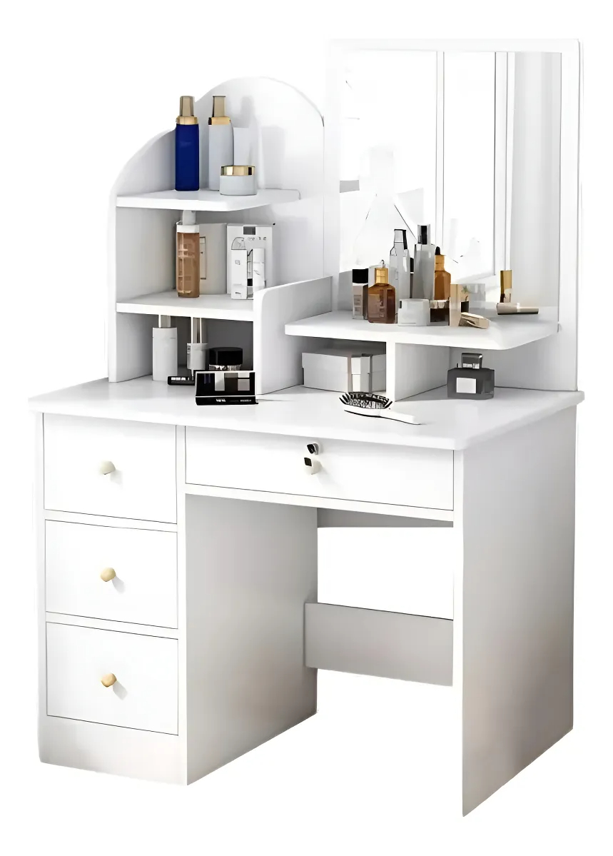 Tocador Multifuncional Moderno Con Espejo Led Con Cajones