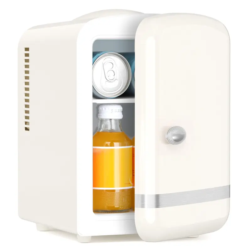 Refrigerador compacto Antarctic Star, mini refrigerador portátil, capacidad de 4 litros/6 latas de 355 ml, refrigerador pequeño portátil para cosméticos, cuidado de la piel y alimentos, ideal para el dormitorio, el coche, la oficina y la residencia estudi