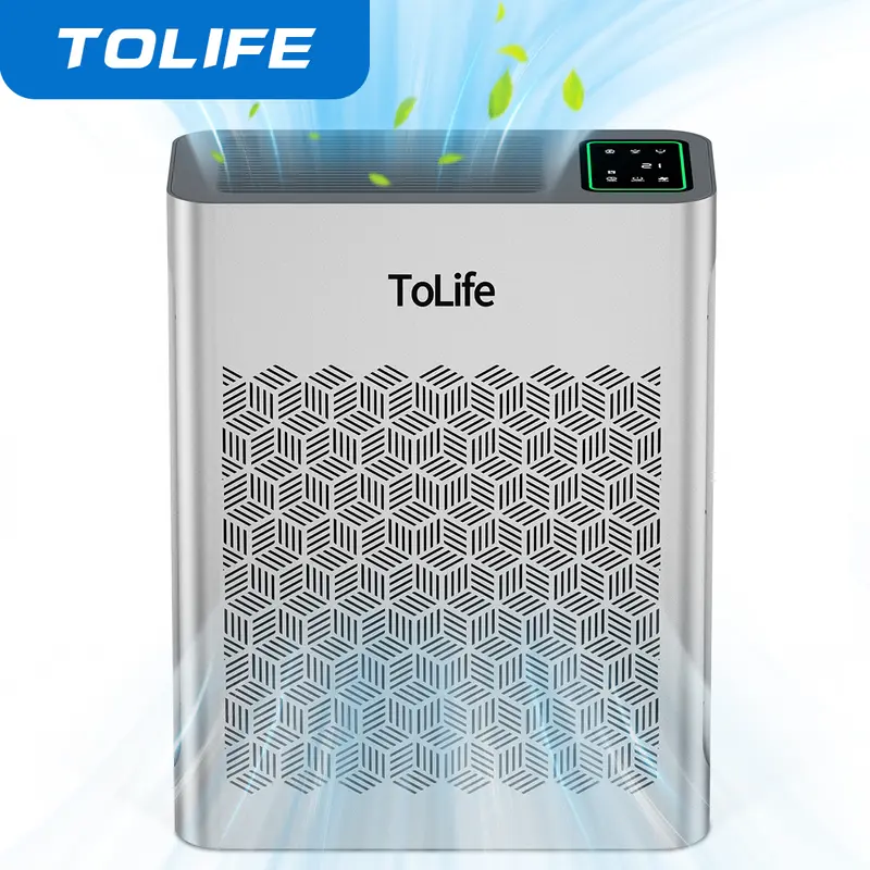 Purificador de aire ToLife TZ-K2 para habitaciones grandes (hasta 99 m²). Indicador de partículas PM 2.5, modo automático, temporizador, filtro HEPA: ¡elimina humo, polen y caspa de mascotas!