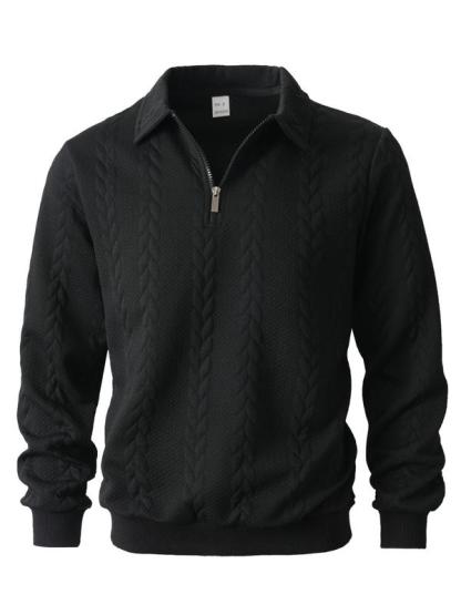 Sudadera tipo polo de punto de manga larga para hombre — Paquete de 3