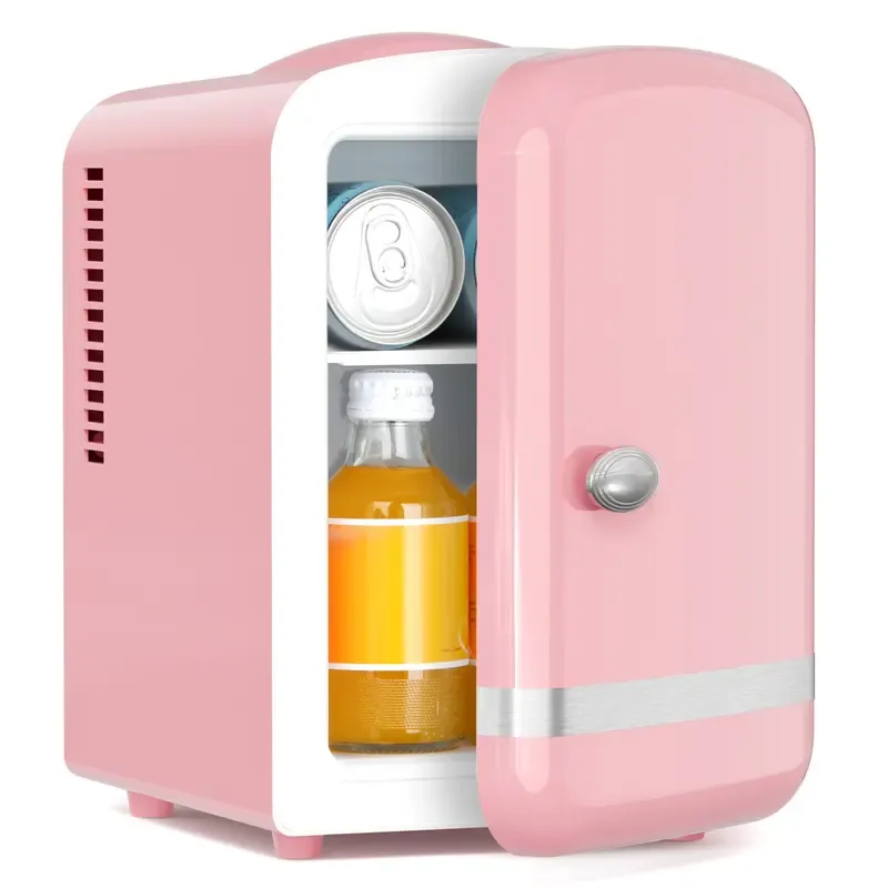 Refrigerador compacto Antarctic Star, mini refrigerador portátil, capacidad de 4 litros/6 latas de 355 ml, refrigerador pequeño portátil para cosméticos, cuidado de la piel y alimentos, ideal para el dormitorio, el coche, la oficina y la residencia estudi