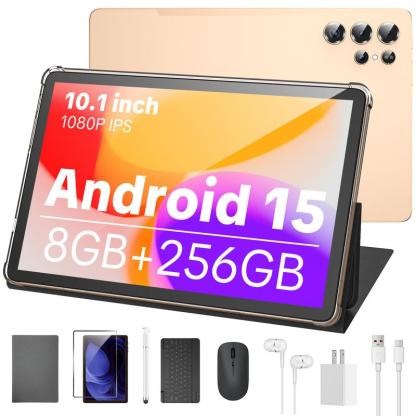 10.1 Inch Tablet | 8 Core Android 15.0 | 8GB RAM 256GB Storage | Dual Cameras | Bluetooth-compatible  | Batería 10000mAh | WiFi 5G |