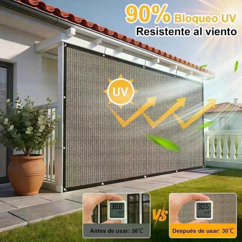 Malla Sombra Para Jardin 6x4 Metros Con Cuerda De 10 Metros + 4 Hebilla, 95 % De Bloqueo De La Luz Protección Uv Antiviento Y Impermeable Apto Para Uso En Exteriores, Patios Y Cocheras Beige