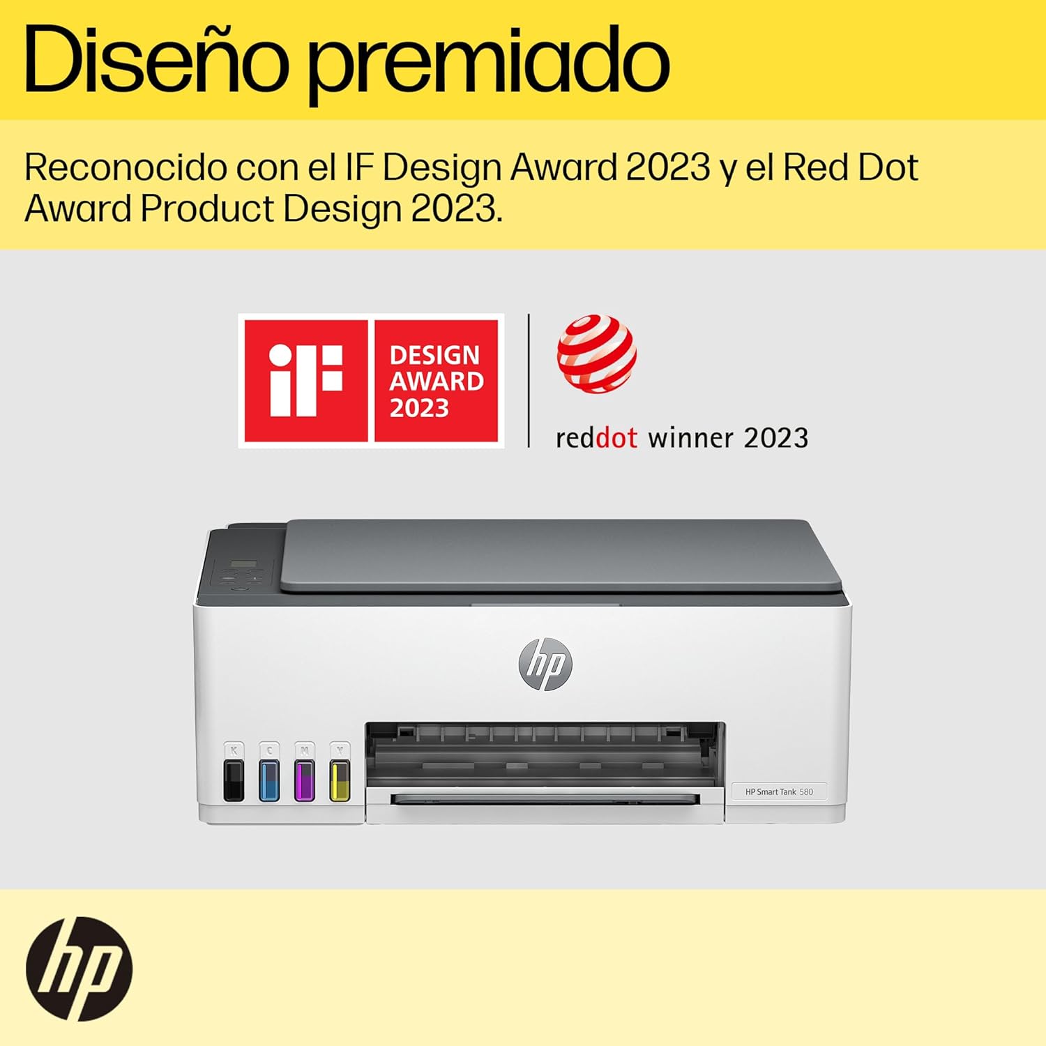 HP Impresora Multifuncional Smart Tank 580, Tinta Continua, Color, Wi-Fi, Dúplex (Doble Cara) Manual, Impresión Desde Smart App, 2 años de Garantía (1F3Y2A)