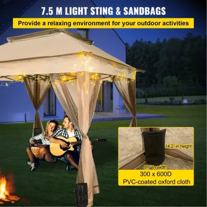 Toldo de tienda impermeable plegable reforzado Vevor 3,3 m * 3,3 m