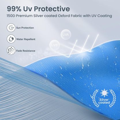 PHI VILLA - Toldo parasol con bloqueo UV de 4 x 4 m con kits de herramientas, pantalla de cenador para patio al aire libre, eventos de jardín, marrón-Clavijas de tierra para tienda de campaña al aire libre, clavijas para campamento con dosel