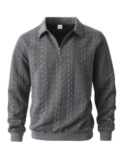 Sudadera tipo polo de punto de manga larga para hombre — Paquete de 3