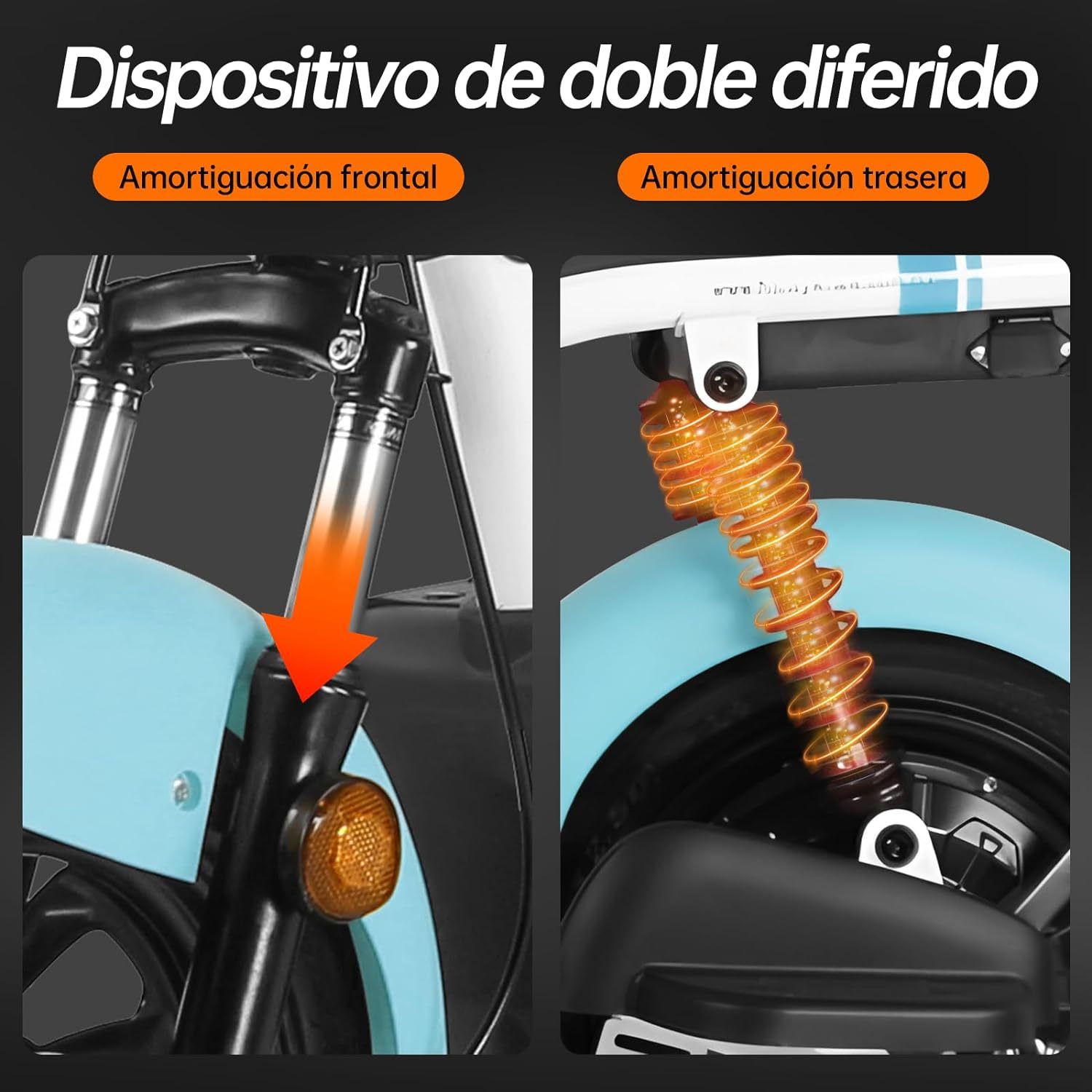 HONEYWHALE U1s Bicicleta eléctrica para adultos, bicicleta eléctrica con alarma, motor máximo 650W, velocidad máxima 31KM/H, autónoma 60-65KM, batería de gran capacidad 20AH, dos asientos