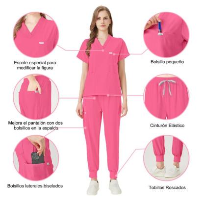 Conjunto de uniforme médico estilo jogger JELRISOFIT (Paquete de 3 piezas)