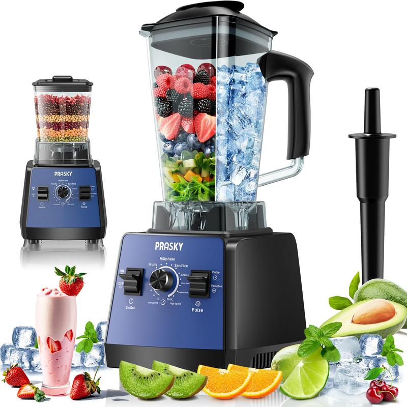 Prasky 2 en 1: Licuadora y Molinillo de 102 oz para uso doméstico. Potente licuadora de cocina de gran capacidad (68 oz), libre de BPA, con 2 recipientes de sobremesa. Tritura hielo, prepara salsas y batidos, y muele café y especias. Ideal para bebidas co