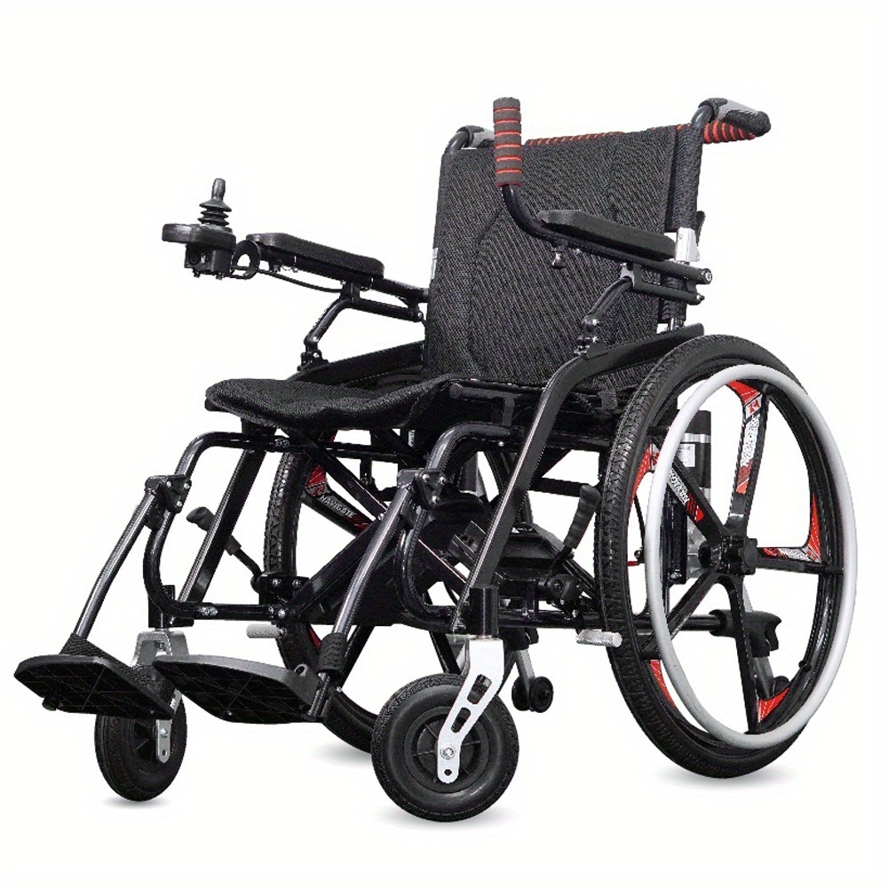 Silla de Ruedas Eléctrica para Adultos 25KG 500W con Motores Dobles, Plegable y Ligera, Silla de Ruedas Motorizada para Personas Mayores con Soporte de 120KG, Silla de Ruedas Todo Terreno, Negra