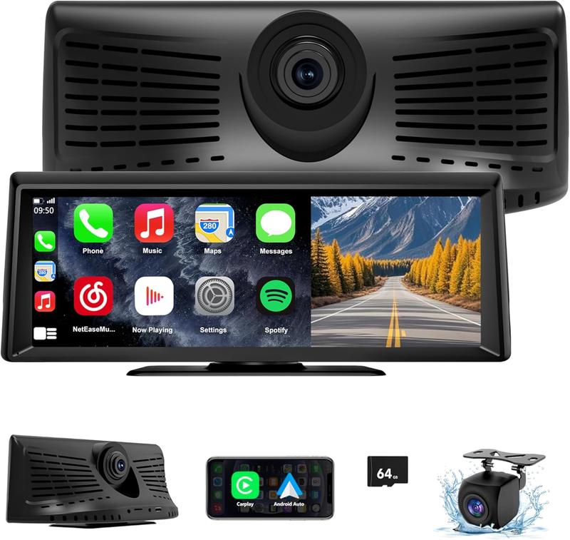 【HiEHA】2026 Carplay InaláMbrico y Android Auto, Pantalla TáCtil de 8,14\" 2k Frontal + 1080p Trasera Dash Cam, Gps y Bluetooth, Control por Voz, Unidad Principal Carplay para Facilitar la Conducción