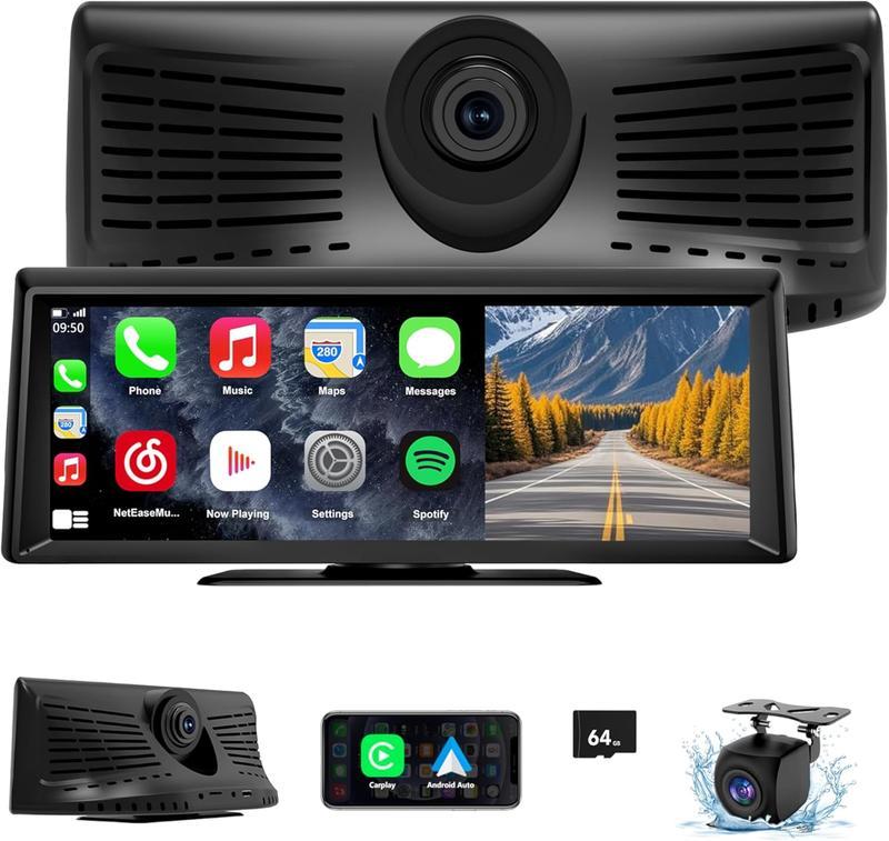 【HiEHA】2026 Carplay InaláMbrico y Android Auto, Pantalla TáCtil de 8,14\" 2k Frontal + 1080p Trasera Dash Cam, Gps y Bluetooth, Control por Voz, Unidad Principal Carplay para Facilitar la Conducción