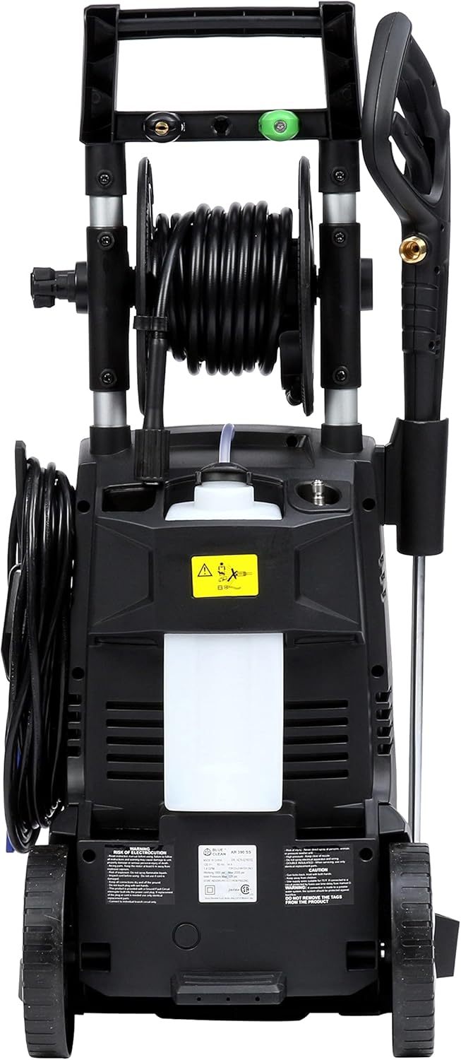 AR Blue Clean AR390SS 2000 PSI - Limpiador eléctrico con Pistola de Spray, Varilla, Manguera DE 76,2 cm y Cable de alimentación DE 88,9 cm, Color Azul, Azul, 1-Paquete
