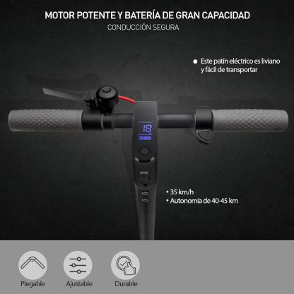 Bluelander Scooter E9 MAX Eléctrico Plegable para Adultos, Velocidad 35 km/h, Autonomía 40-45 km, Motor Sin Escobillas 960W, Scooter Adulto, Control por App Bluetooth, Scooter