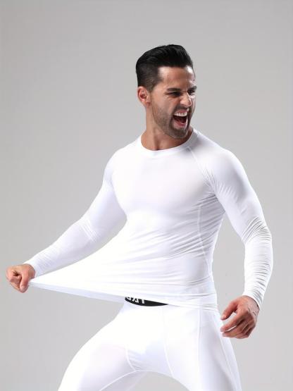4 camisetas deportivas de manga larga para hombre, ajustadas y moldeadoras, camiseta de compresión, transpirable y cómoda, ideal para correr, entrenar y ciclismo, Top de Ropa Deportiva,Ropa de Ciclismo,Camiseta de Rendimiento,Camiseta Muscle Fit,Camiseta