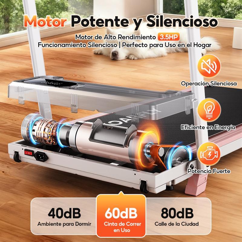 Caminadora Eléctrica con Pasamanos para Casa y Oficina, Cinta de Correr Plegable con Motor 3.5 HP y Control Remoto